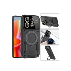 Xiaomi Redmi Note 13 Pro 4g Kılıf Joy Lens Standlı Kapak - Koyu Yeşil