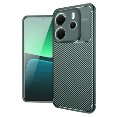 Xiaomi Redmi Note 14 4g Kılıf Auto Focus Karbon Kapak - Koyu Yeşil