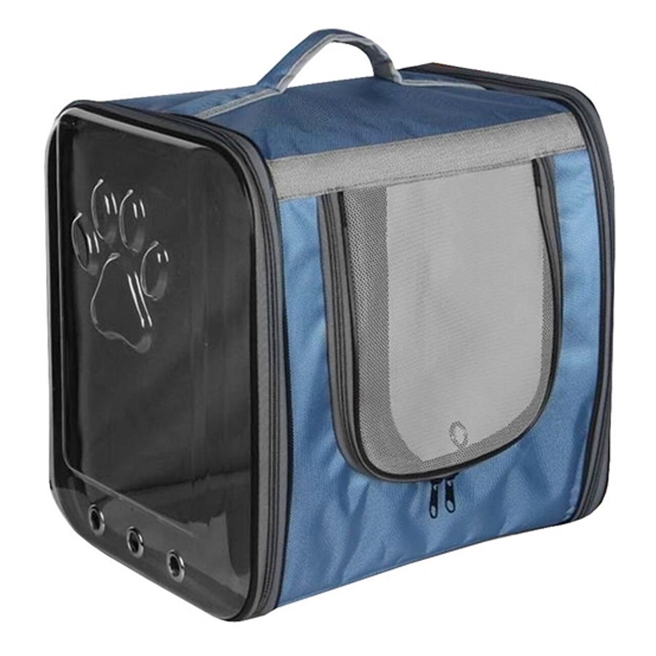 Markapet Çift Cam Kedi Köpek Taşıma Çantası 32x40x42 cm Mavi