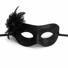 Siyah Simli Tüylü Balo Maskesi – Kadın Parti & Maskeli Balo Maskesi