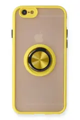 Newface İphone 6 Kılıf Montreal Yüzüklü Silikon Kapak - Sarı