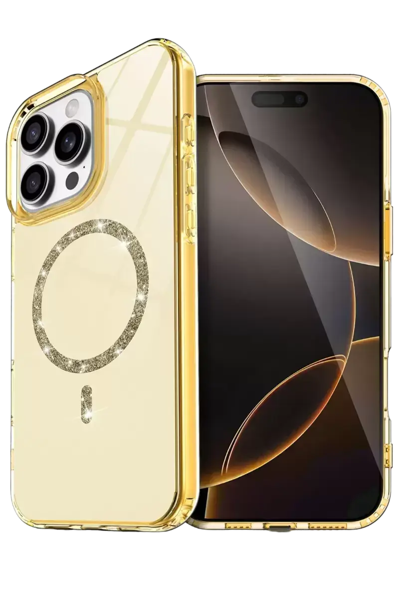 Newface Apple İphone 16 Pro Live Diamond Magsafe Kapak - Sarı