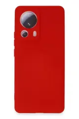 Newface Xiaomi Mi 13 Lite Kılıf Nano İçi Kadife Silikon - Kırmızı
