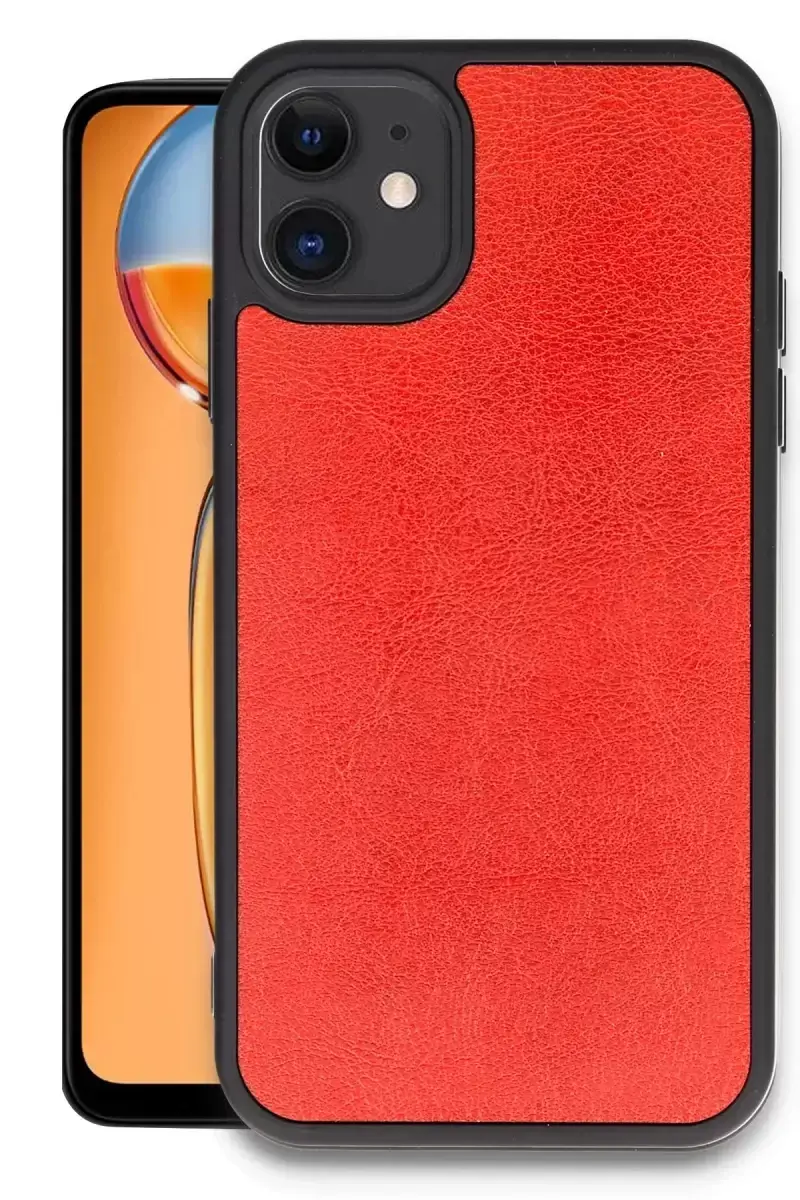 Newface Apple İphone 11 Kılıf Aras Deri Kapak - Kırmızı