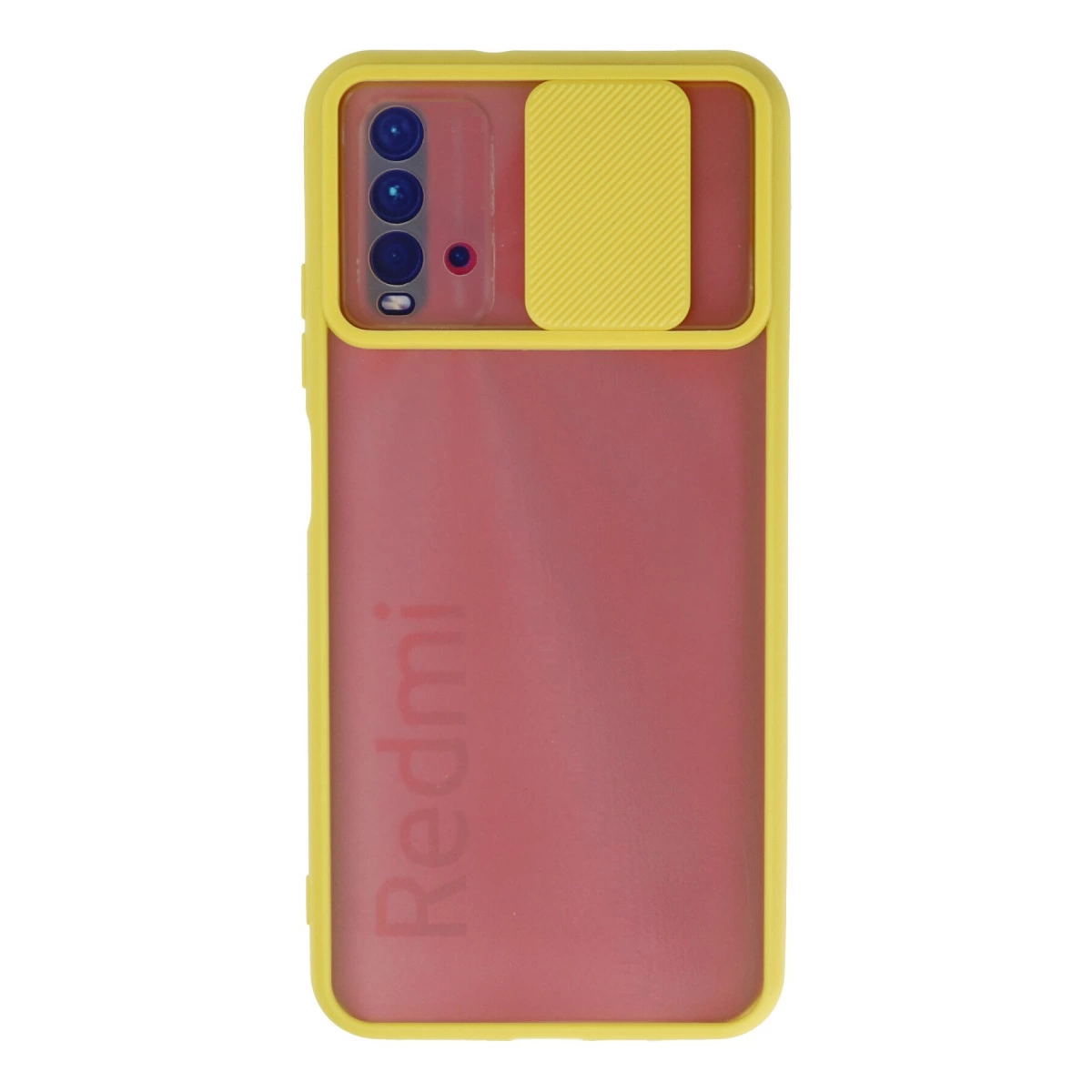 Xiaomi Redmi 9t Kılıf Palm Buzlu Kamera Sürgülü Silikon - Sarı