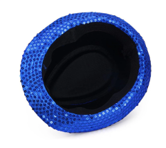 Disko Star Mavi Payetli Fötr Şapka Yetişkin Boy