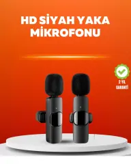 Çift Mikrofonlu Kablosuz Kayıt Seti İphone Uyumlu Mini Mikrofon