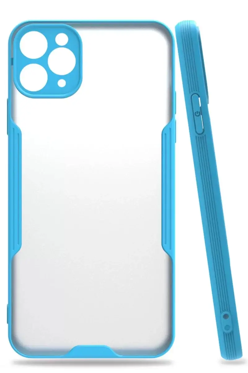 Newface İphone 11 Pro Max Kılıf Platin Silikon - Mavi