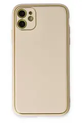 Newface İphone 12 Kılıf Coco Deri Silikon Kapak - Gold
