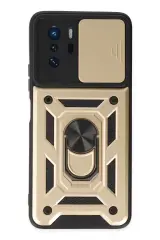Newface Xiaomi Poco X3 Gt Kılıf Pars Lens Yüzüklü Silikon - Gold