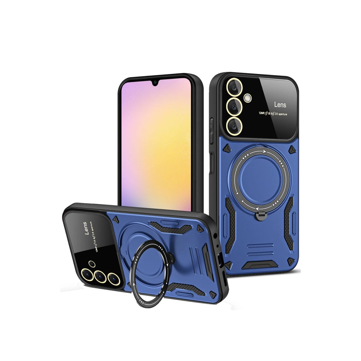 Samsung Galaxy A14 4g Kılıf Joy Lens Standlı Kapak - Lacivert