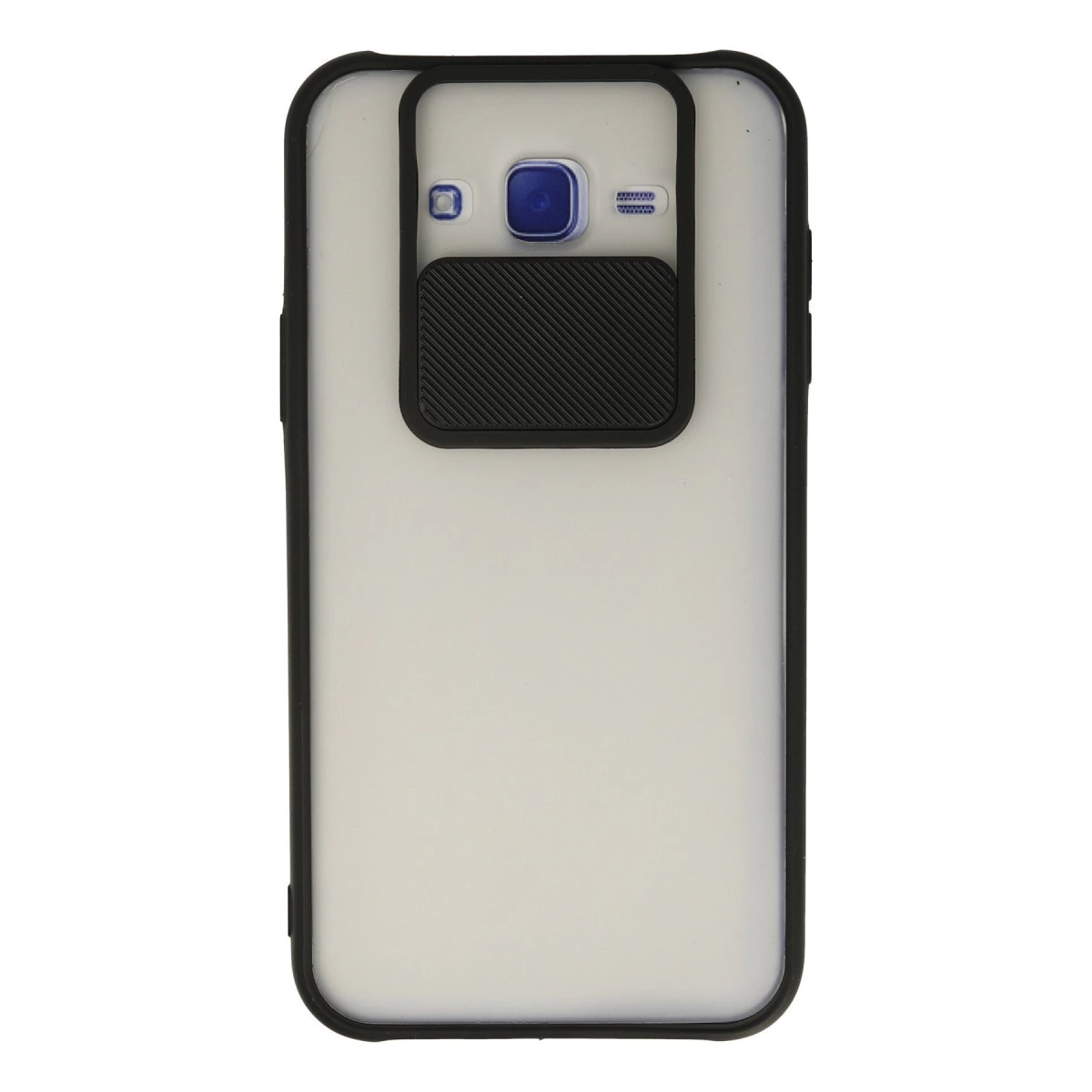 Samsung Galaxy J7 Kılıf Palm Buzlu Kamera Sürgülü Silikon - Siyah