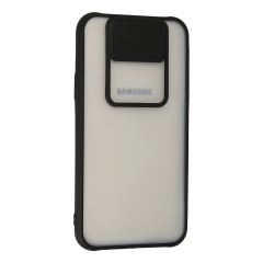 Samsung Galaxy J7 Kılıf Palm Buzlu Kamera Sürgülü Silikon - Siyah