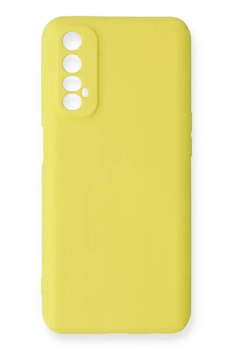 Newface Realme 7 Kılıf Nano İçi Kadife Silikon - Sarı