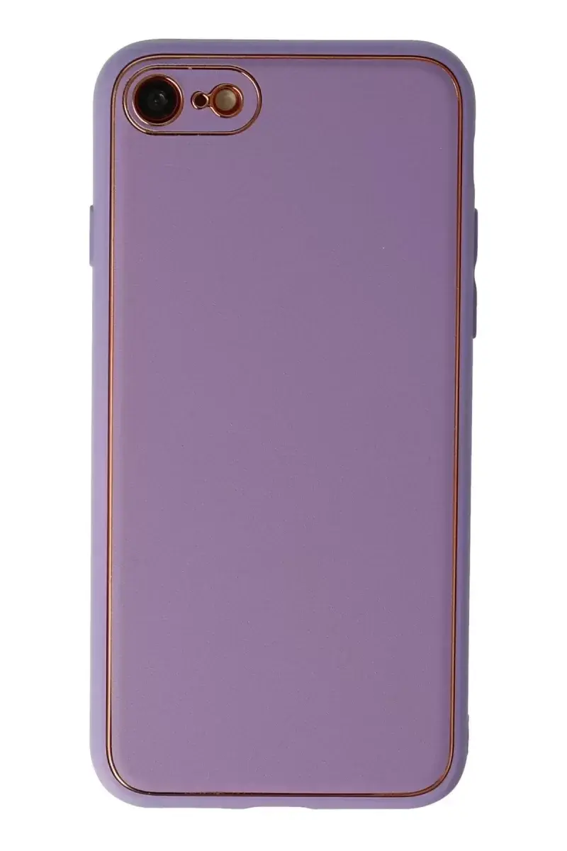 Newface İphone 7 Kılıf Coco Deri Silikon Kapak - Lila