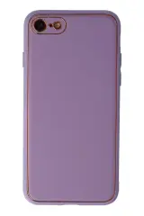 Newface İphone 7 Kılıf Coco Deri Silikon Kapak - Lila