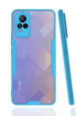 Newface Vivo V21e Kılıf Platin Silikon - Mavi