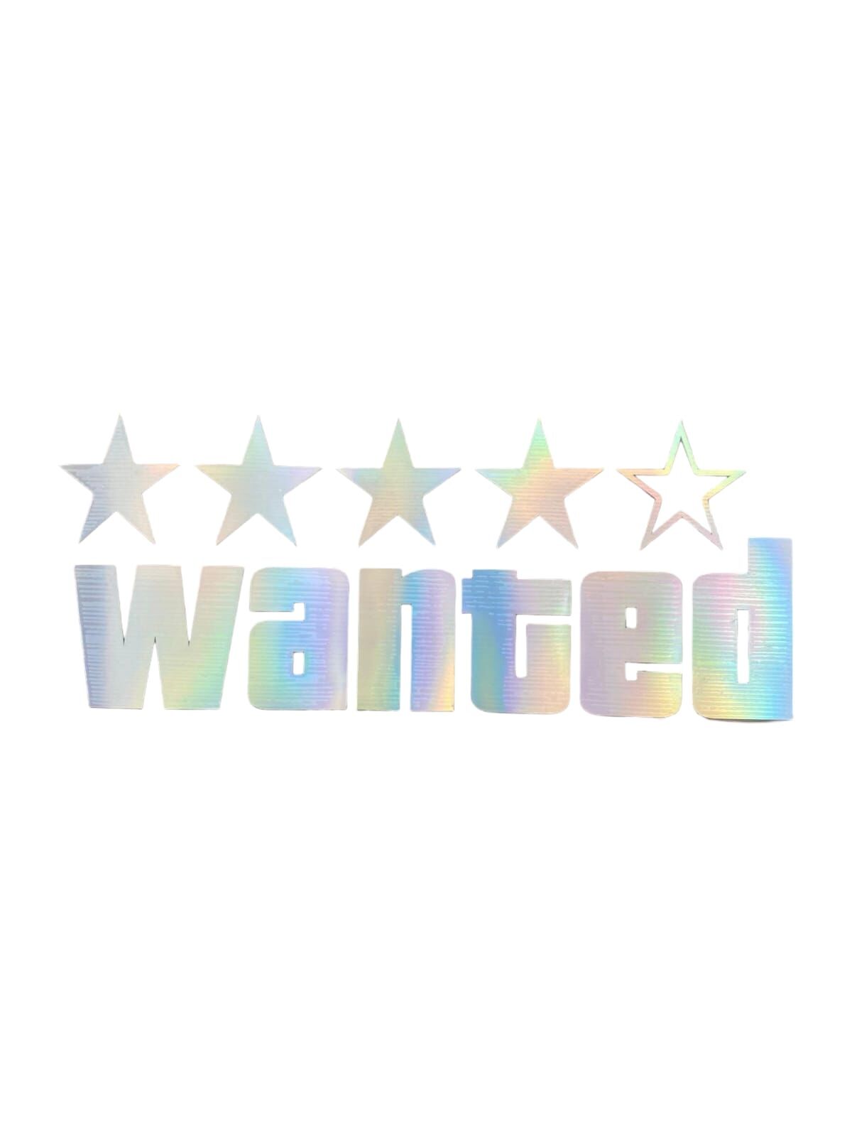 Wanted Yazılı Hologram Efektli Cam Stickeri 20x9cm