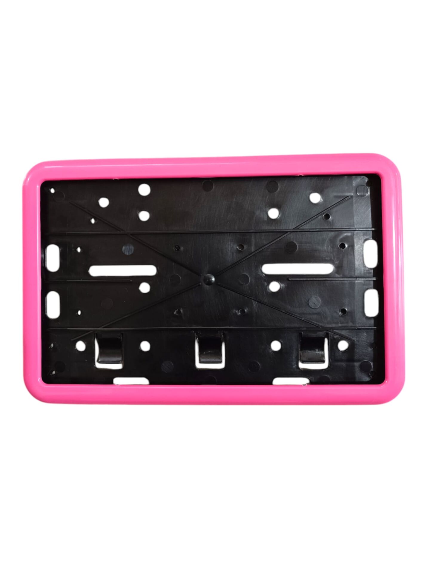 Çerçeveli Motor Plakalık Plaka Altlığı Pembe 17x26 cm