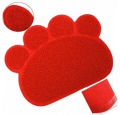 Ans Kedi Tuvalet Önü Paspası Pati Şekilli Kırmızı 38-57 cm