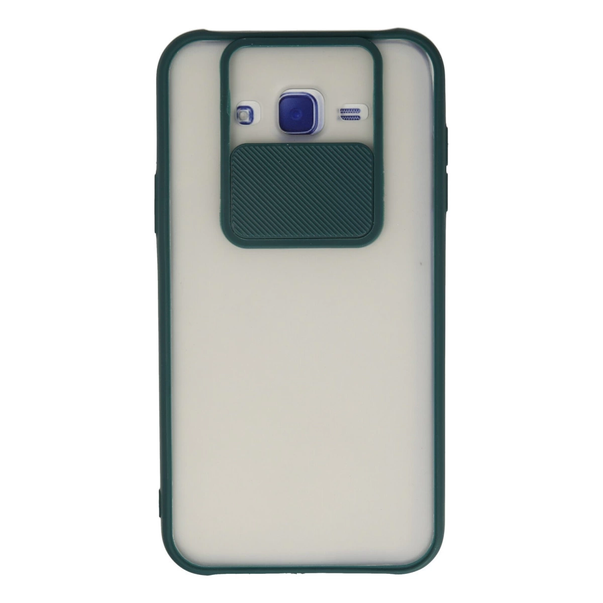 Samsung Galaxy J7 Kılıf Palm Buzlu Kamera Sürgülü Silikon - Yeşil