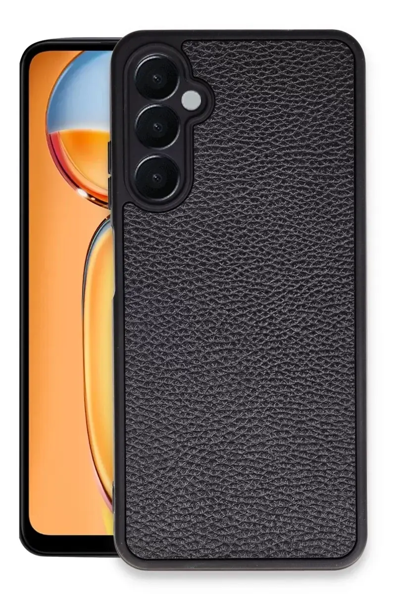 Newface Samsung Galaxy A15 4g Kılıf Aras Deri Kapak - Siyah