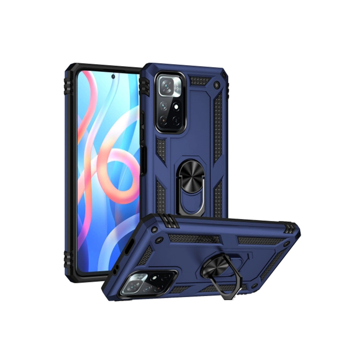 Xiaomi Redmi Note 11t Kılıf Sofya Yüzüklü Silikon Kapak - Lacivert