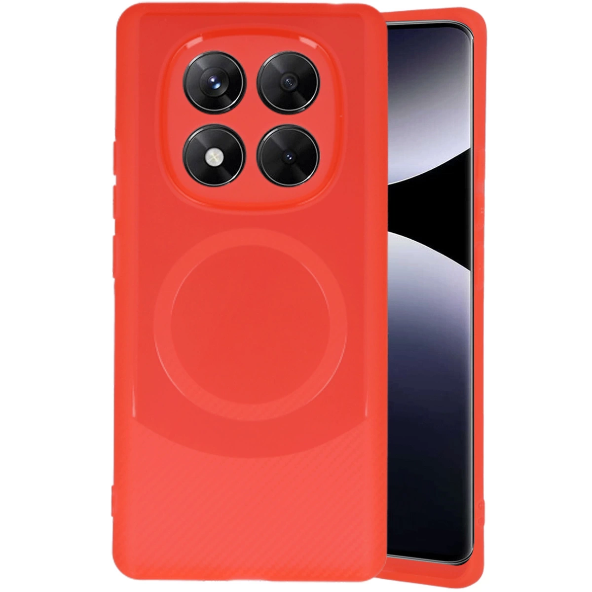 Xiaomi Redmi Note 14 Pro 5g Kılıf Maya Karbon Kapak - Kırmızı