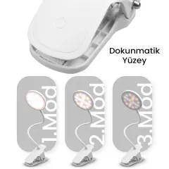 Powermaster Bl-1213 Usb'li Dokunmatik Düğmeli Üç Modlu Beyaz Işık Masa Lambası