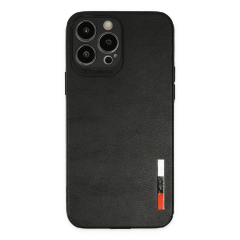 İphone 13 Pro Max Kılıf Loop Deri Silikon - Siyah