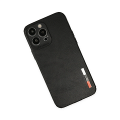 İphone 13 Pro Max Kılıf Loop Deri Silikon - Siyah