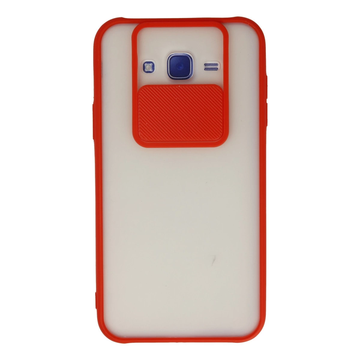 Samsung Galaxy J7 Kılıf Palm Buzlu Kamera Sürgülü Silikon - Kırmızı