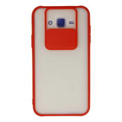 Samsung Galaxy J7 Kılıf Palm Buzlu Kamera Sürgülü Silikon - Kırmızı