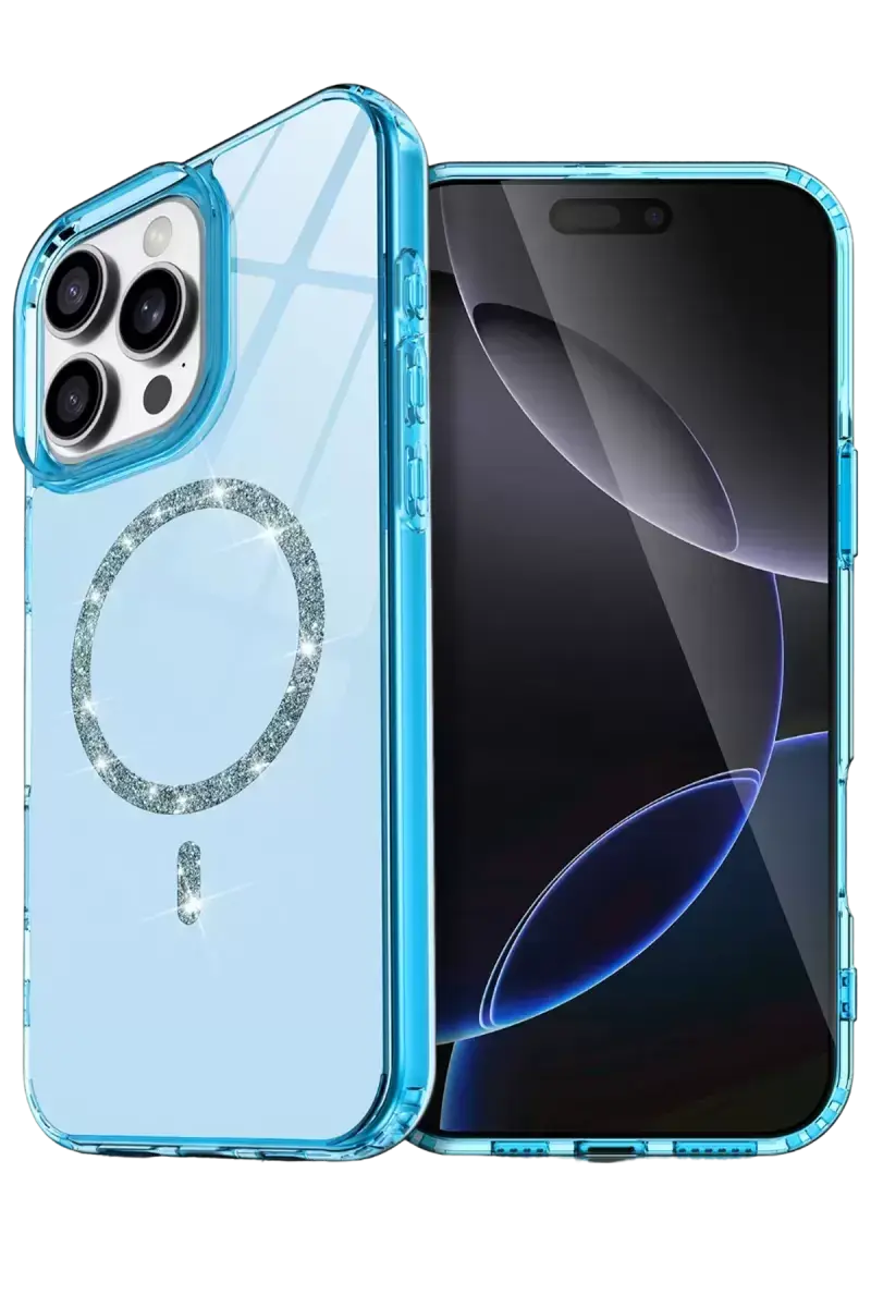 Newface Apple İphone 16 Pro Max Live Diamond Magsafe Kapak - Mavi