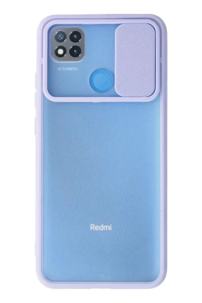 Newface Xiaomi Redmi 9c Kılıf Palm Buzlu Kamera Sürgülü Silikon - Lila