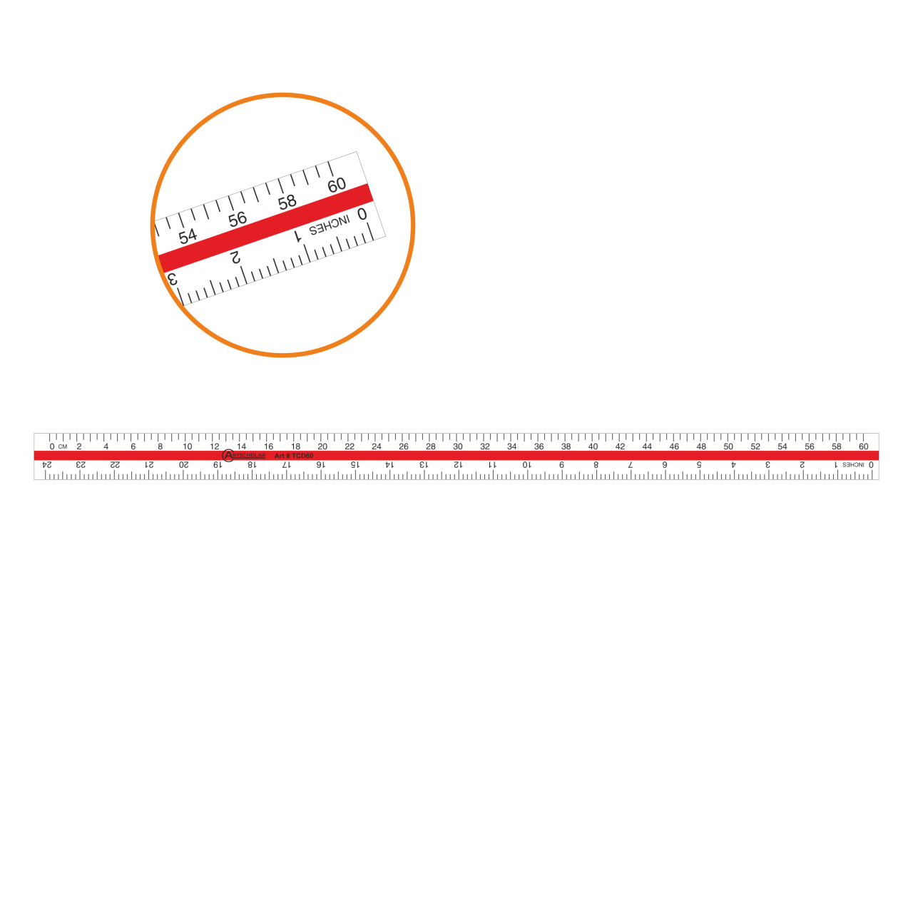 Plastik Beyaz Cetvel 60cm N:Tcd-60