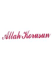 Allah Korusun Yazılı Oto Sticker Kırmızı 14x3cm