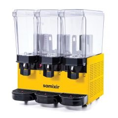 Klasik Triple Soğuk İçecek Dispenseri, 20+20+20 L, Fıskiyeli-Fıskiyeli-Karıştırıcılı, Sarı