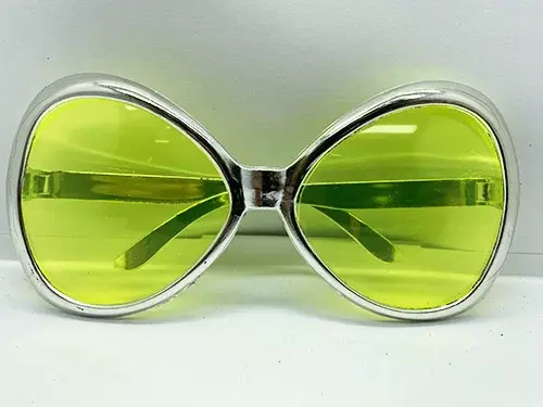 Gümüş Renk Yeşilçam Nostalji 80li Yıllar 90lı Yıllar Parti Gözlüğü  7x16 Cm