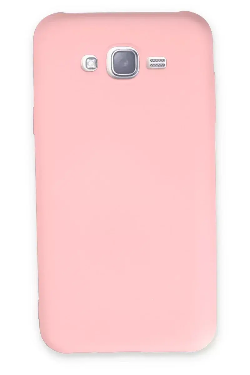 Newface Samsung Galaxy J7 Kılıf Nano İçi Kadife Silikon - Pudra