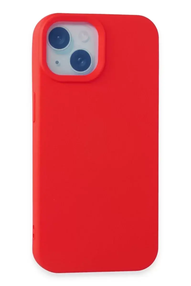 Newface İphone 15 Kılıf Nano İçi Kadife Silikon - Kırmızı