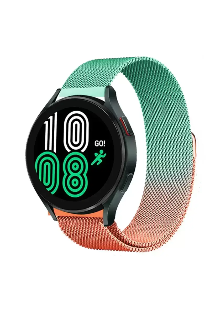 Newface Watch 22mm Metal Mıknatıslı Kordon - Turuncu-yeşil