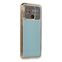 Xiaomi Redmi 10c Kılıf Razer Lensli Silikon - Gold
