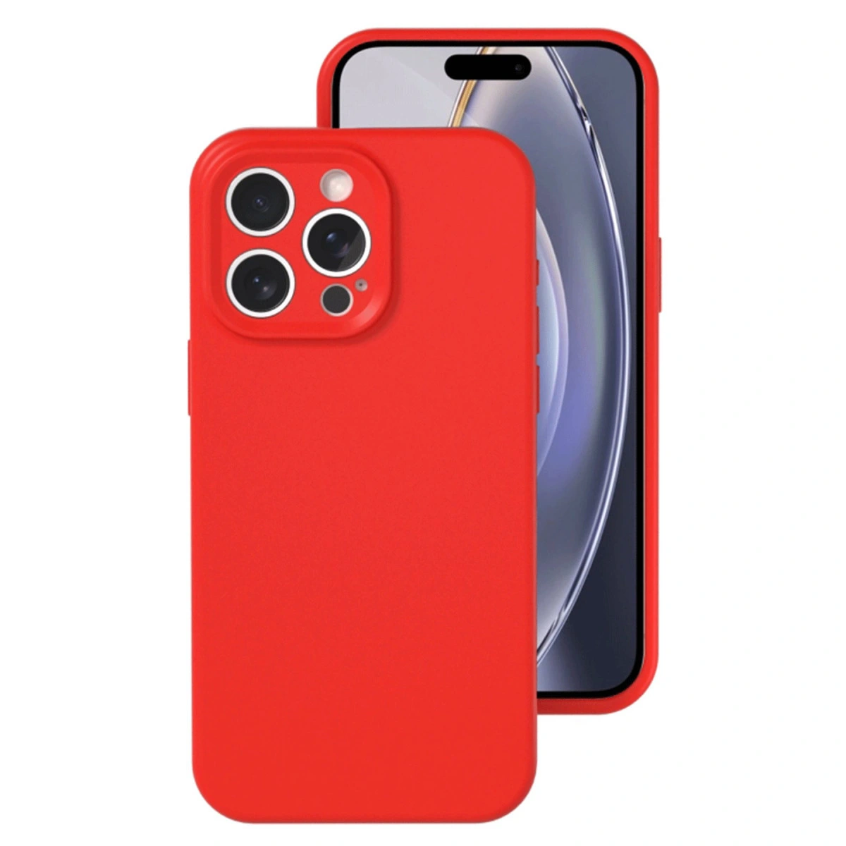 İphone 16 Pro Kılıf Nano İçi Kadife Silikon - Kırmızı