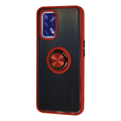 Oppo A74 4g Kılıf Montreal Yüzüklü Silikon Kapak - Kırmızı