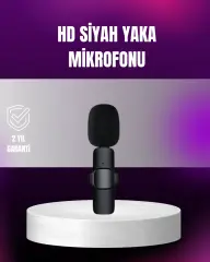 İphone Uyumlu Çift Mikrofonlu Kablosuz Yaka Seti Profesyonel Ses
