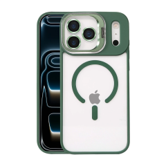 Joko  İphone 17 Pro Remim Lensli Magsafe Standlı Kapak - Koyu Yeşil
