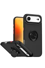 Newface Apple İphone 17 Air Montreal Yüzüklü Silikon Kapak - Siyah