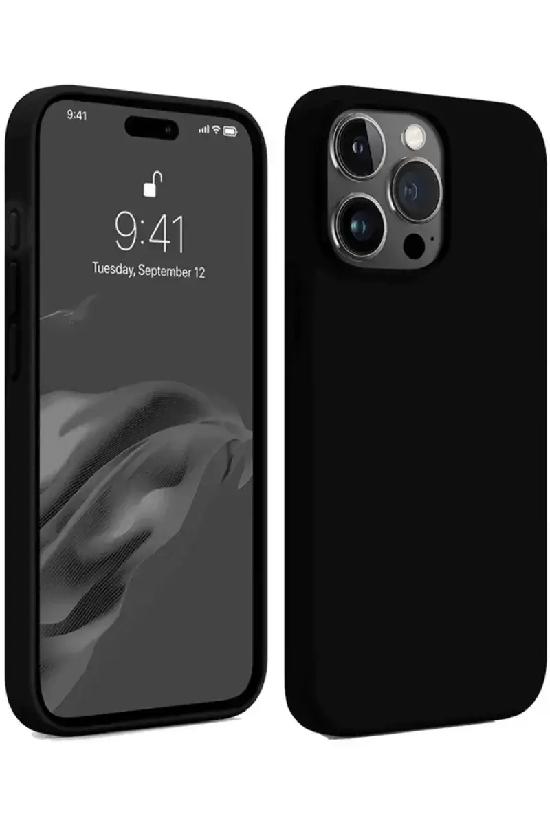 Newface İphone 15 Pro Kılıf First Silikon - Siyah