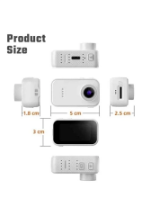 F2 2k 1080p Parmak Kamera 130° Geniş Açı Ips Ekranlı 25g Mini Taşınabilir Cep Kamerası Siyah